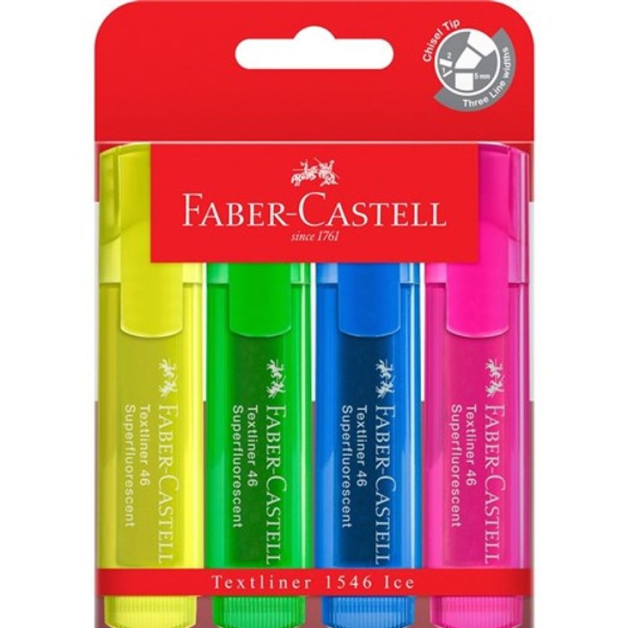 Markers & Highlighters | Faber-Castell Faber-Castell Textliner Highlighter Ice Assorted Pack Of 4