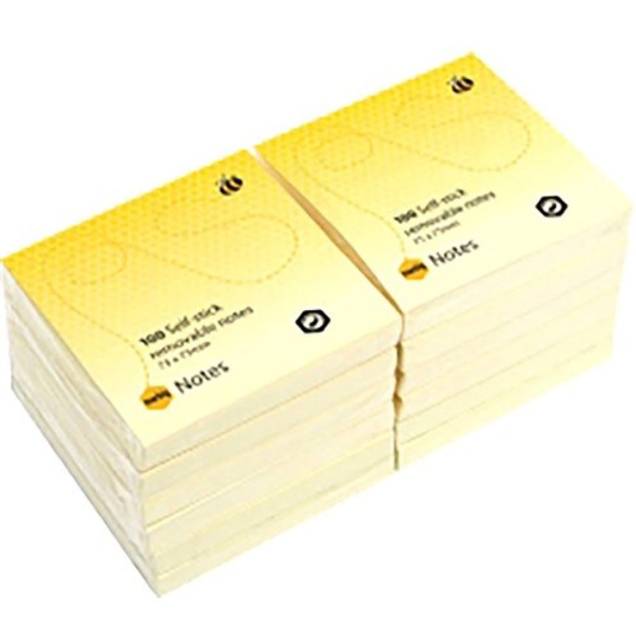 Notes & Flags | Marbig Marbig Repositionable Yellow Notes 75X75Mm Yellow 100 Sheet Pad Pack Of 12