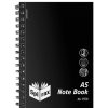 Paper, Post & Books/Books | Spirax Spirax P570 Notebook Poly Cover With Note Pockets A5 Ruled 200 Page Side Open Black