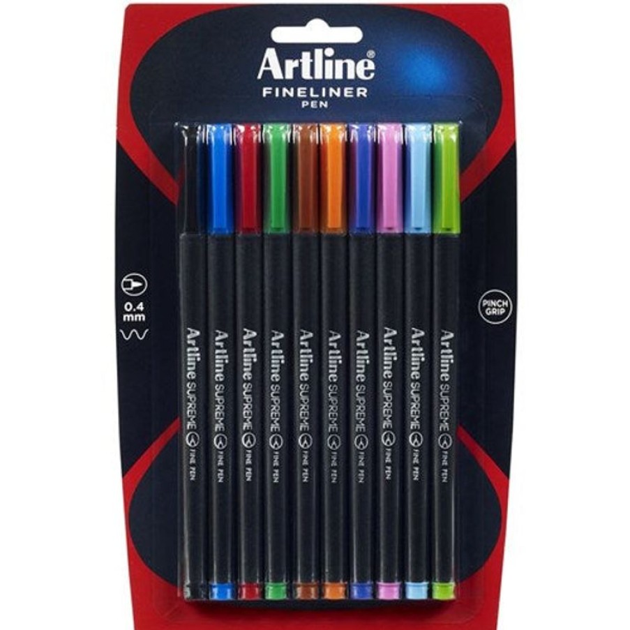 Telephones & Accessories | Artline Artline Supreme Fineliner Pen 0.4Mm Assorted Pack Of 10