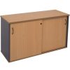 Office Furniture | RapidLine Rapidline Credenza Sliding Doors 1800W X 450D X 730Mmh Beech And Ironstone